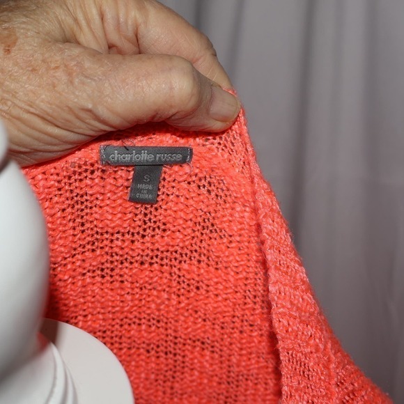 Charlotte Russe Knit Sweater, Size Small Women, Mango/Peach/Sherbet - Picture 9 of 10